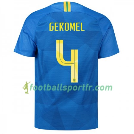 Tenue Brésil Geromel 4 Exterieur Coupe du monde 2018 Maillot de Foot